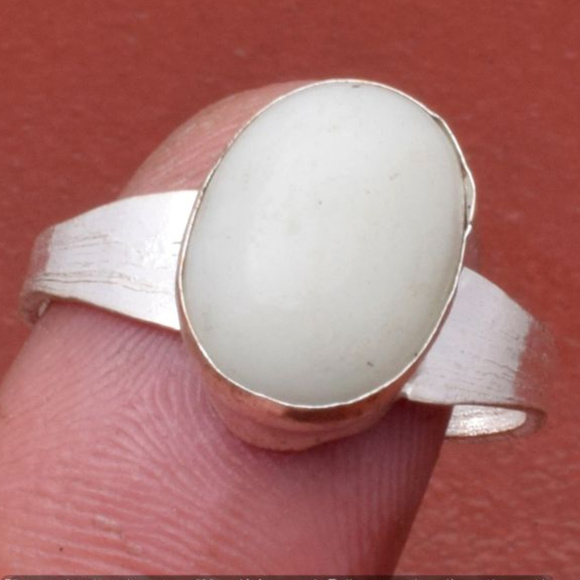 Handmade Jewelry White Onyx Silver Plated Handmade Ring Size 65 Poshmark